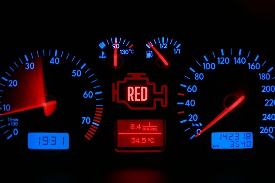 red check engine light