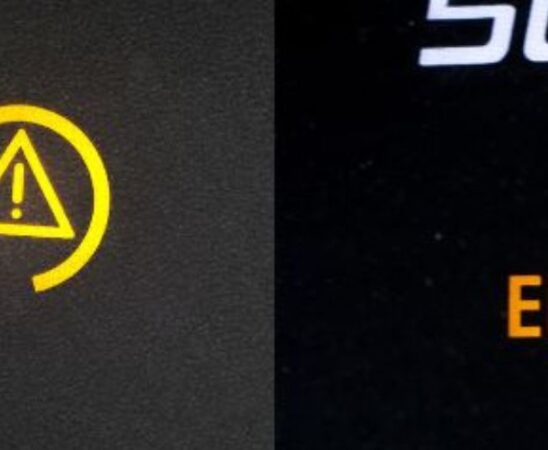 a pic about car traction control light and check engine light