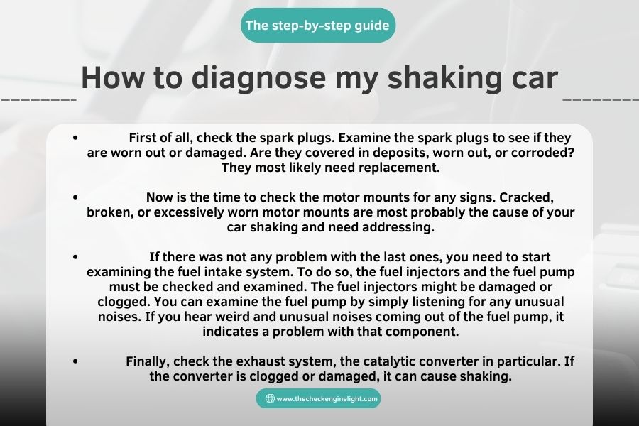 a infographic for How to diagnose my shaking car: The step-by-step guide