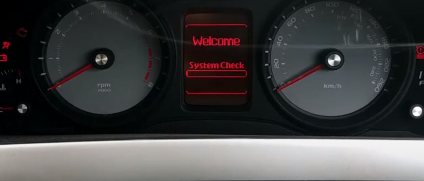 a close up from ve commodore check engine light