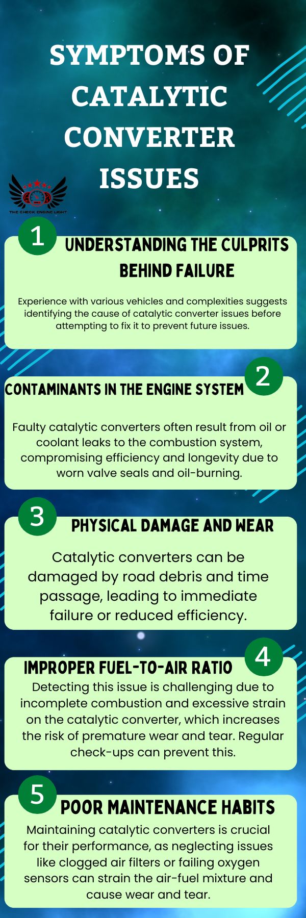 an infographic Common Causes of Catalytic Converter Failure