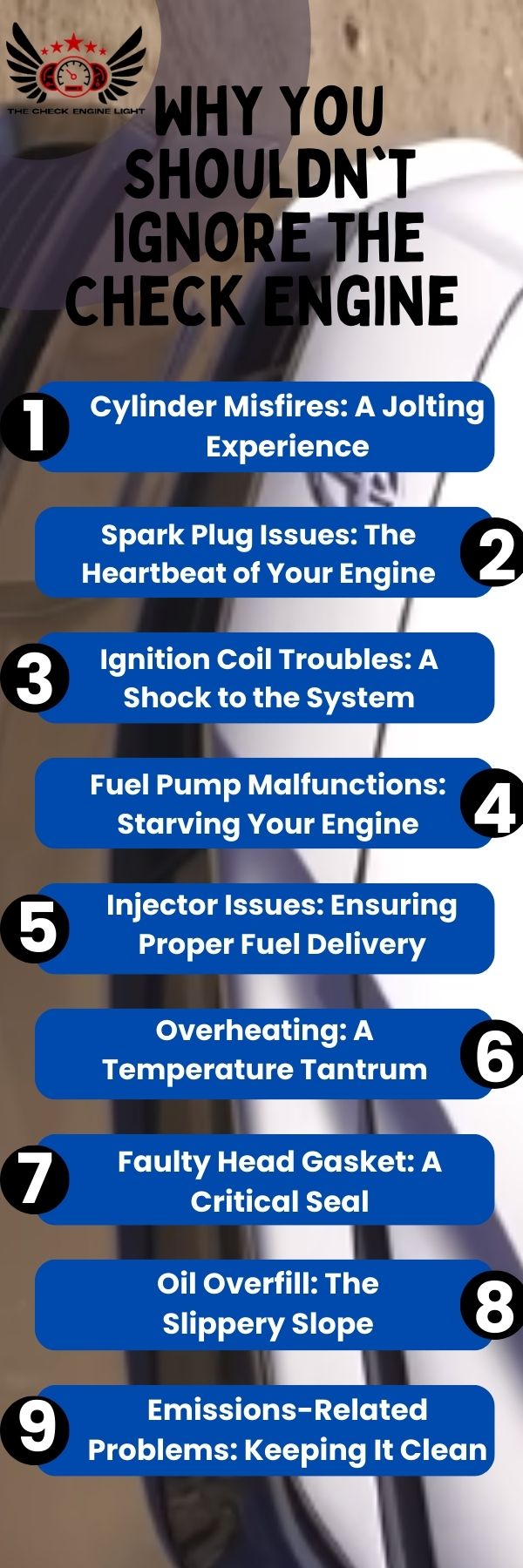 an infographic about Why You Shouldn't Ignore the Check Engine 
